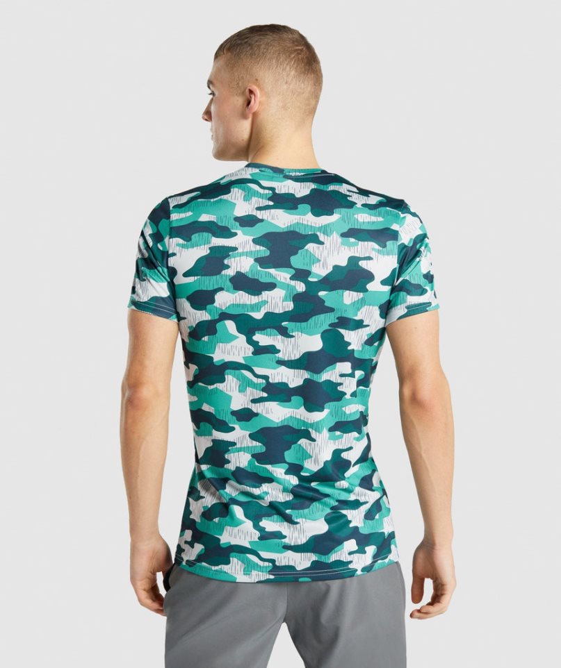 Men's Gymshark Arrival T-Shirts Camo | CA 03678D